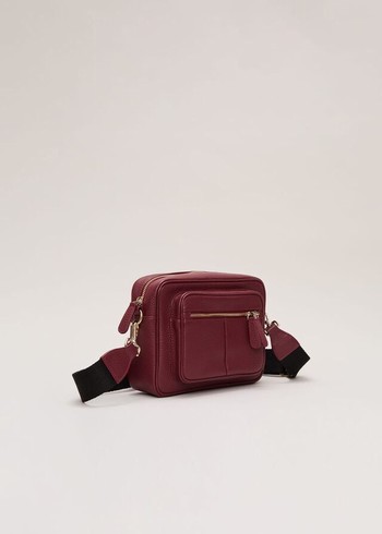 Phase Eight Burgundy Leather Bags Burgundy USA | 5493187-OW